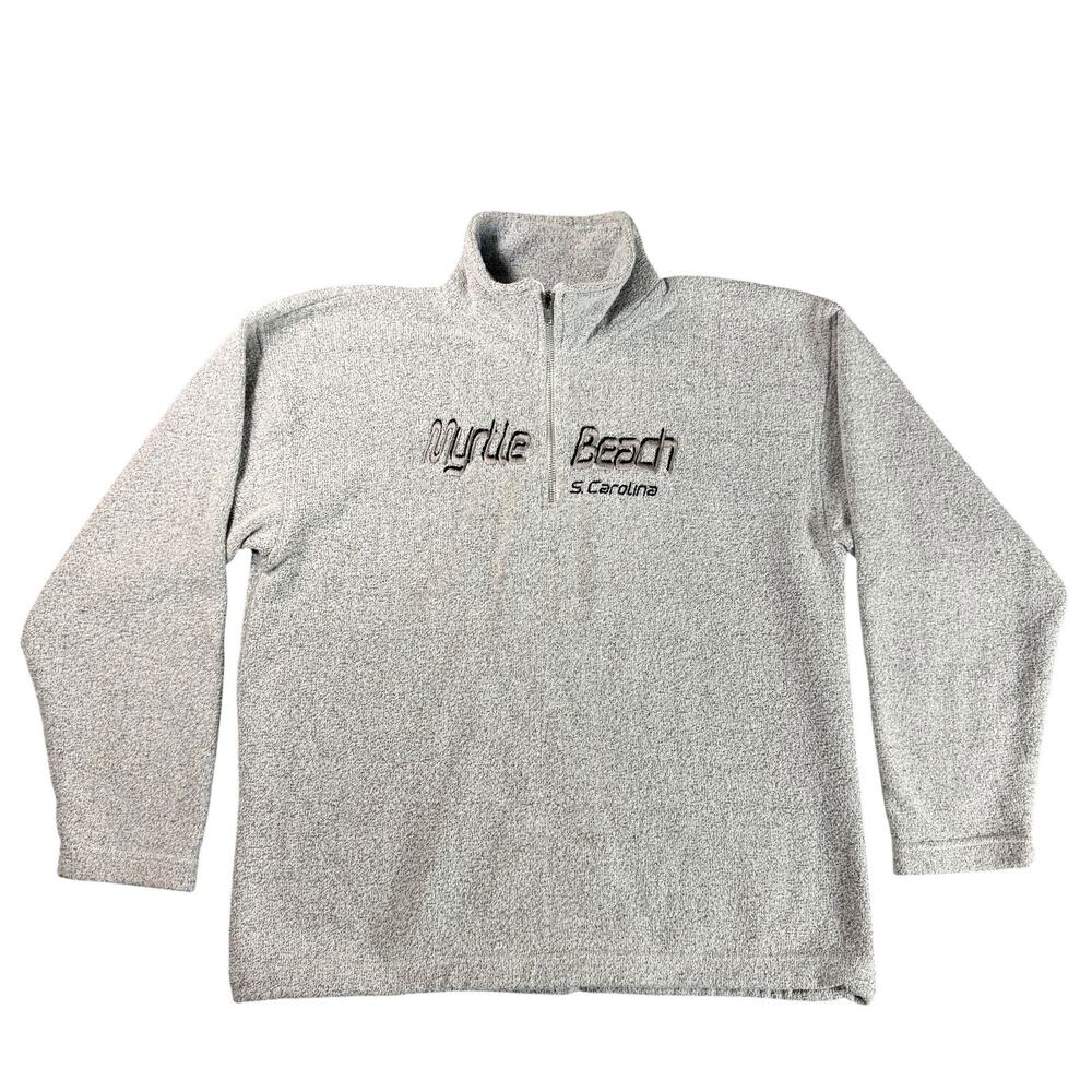 VTG Exist Sports Line Gray Myrtle Beach SC Blackcomb Embroidered 1/4 Zip Mens L